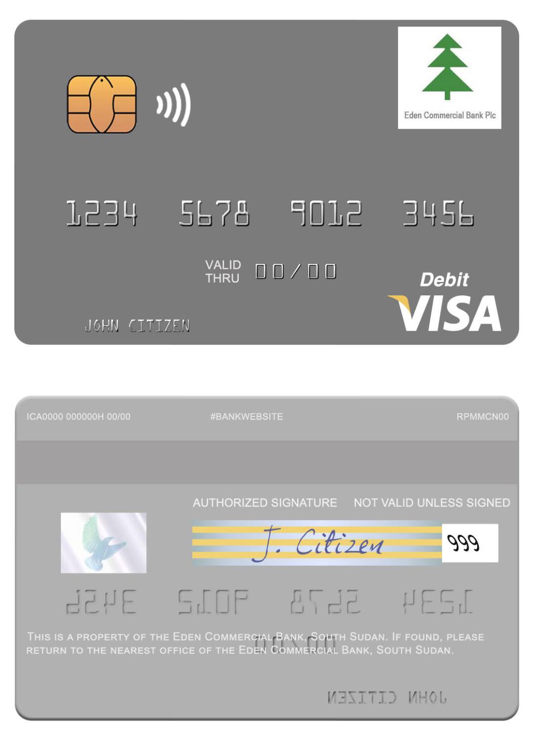 South Sudan Eden Commercial Bank visa debit card